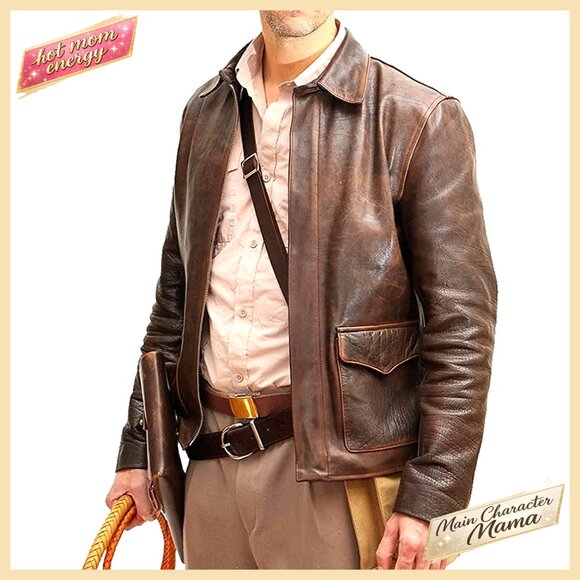 Vintage Brown Distressed Leather Bomber Jacket Men's Aviator Style Cowhide